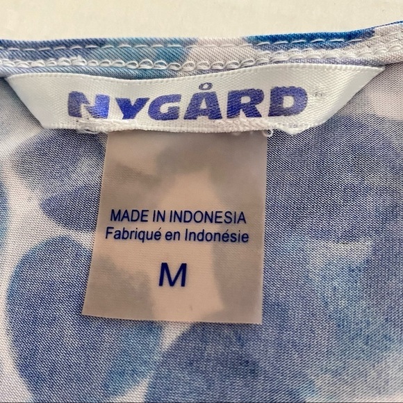 NYGARD Blue Cold Shoulder Cutout Tunic Top Medium - Picture 7 of 11